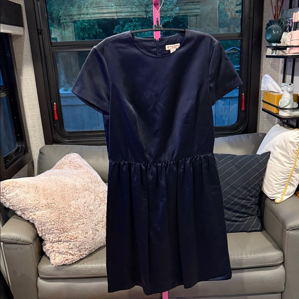 Brooks Brothers Navy Blue Midi Dress old money size 8